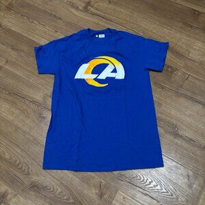 NFL Los Angeles Rams Logo Football Team Apparel Official Merchandise Blue Shirt
